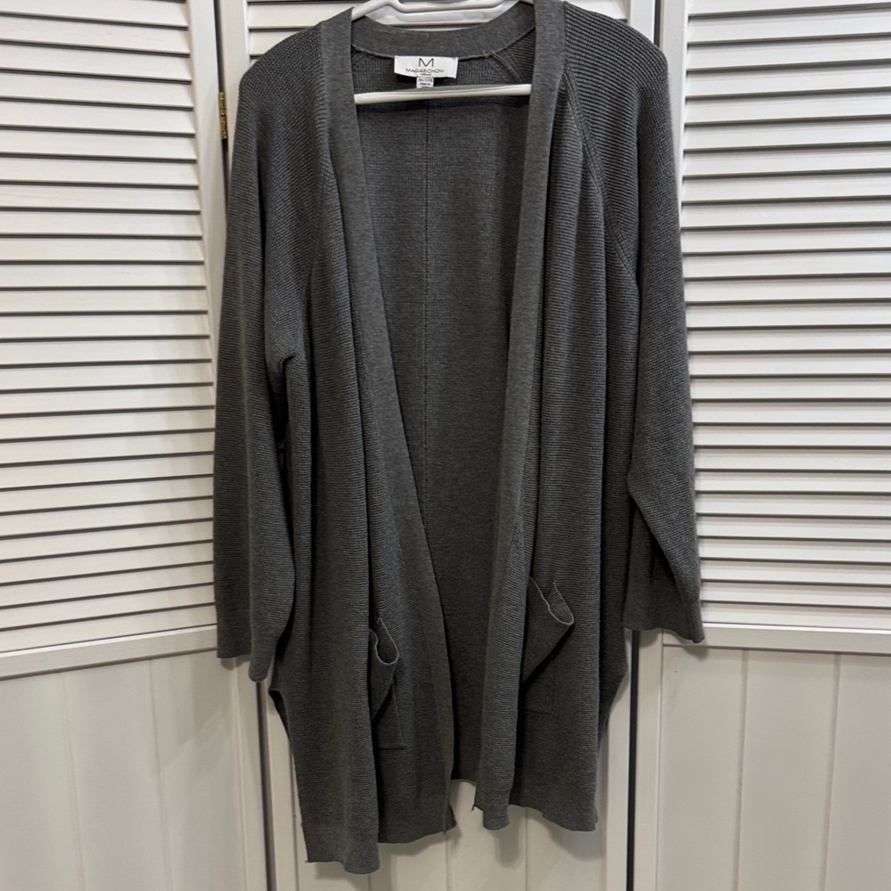 Magaschoni Charcoal Open Front Cardigan
